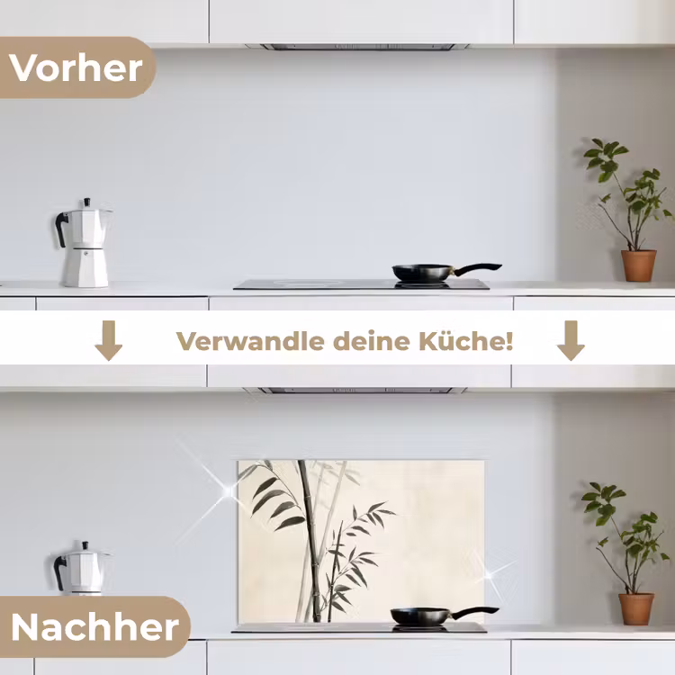 Spritzschutz Küche - Japandi - Bambus - Beige — 7
