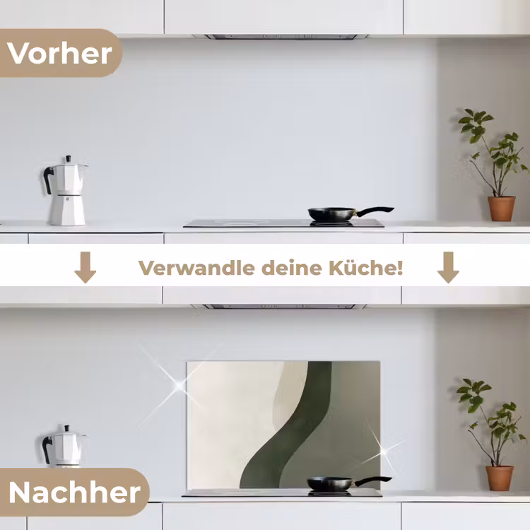 Spritzschutz Küche - Japandi - Grün - Abstrakt - Modern — 7