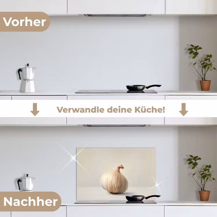 Spritzschutz Küche - Knoblauch - Natürlich - Beige — 7