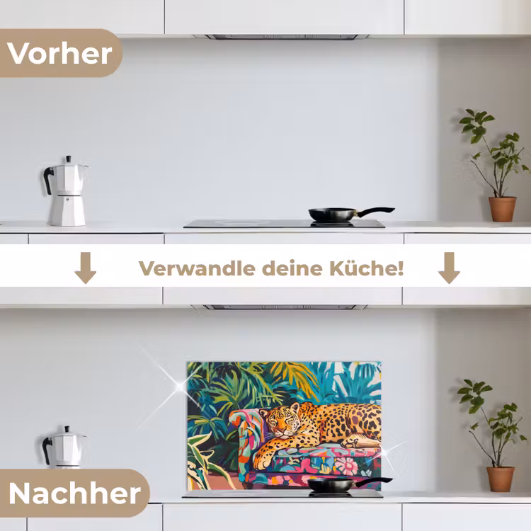 Spritzschutz Küche - Leopard - Bunt - Tropisch — 7
