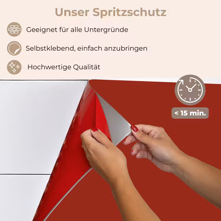 Spritzschutz Küche - Schräg - Loveyou - Rot — 4