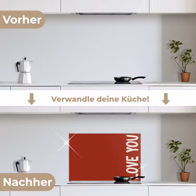 Spritzschutz Küche - Schräg - Loveyou - Rot — 7