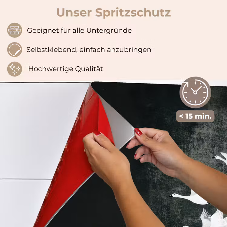 Spritzschutz Küche - Vogel - Japandi - Grün — 4