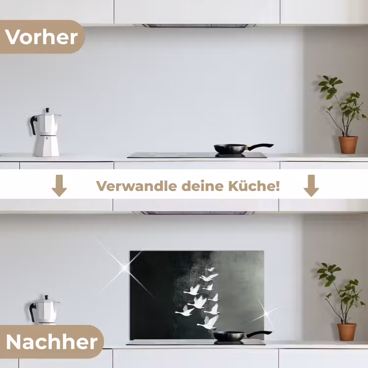 Spritzschutz Küche - Vogel - Japandi - Grün — 7