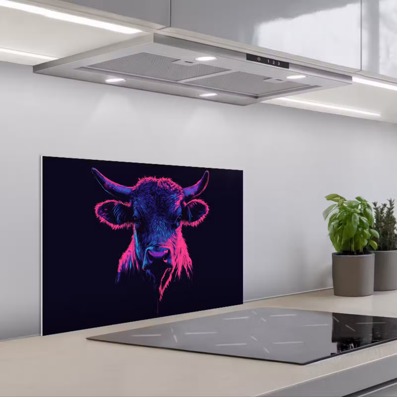 Spritzschutz Küche - Taurus - Neon - Schwarz - Farbe — 1