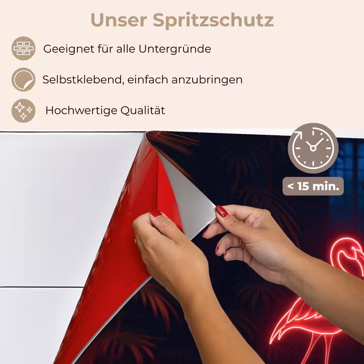 Spritzschutz Küche - Flamingo - Rosa - Neon - Hell — 4
