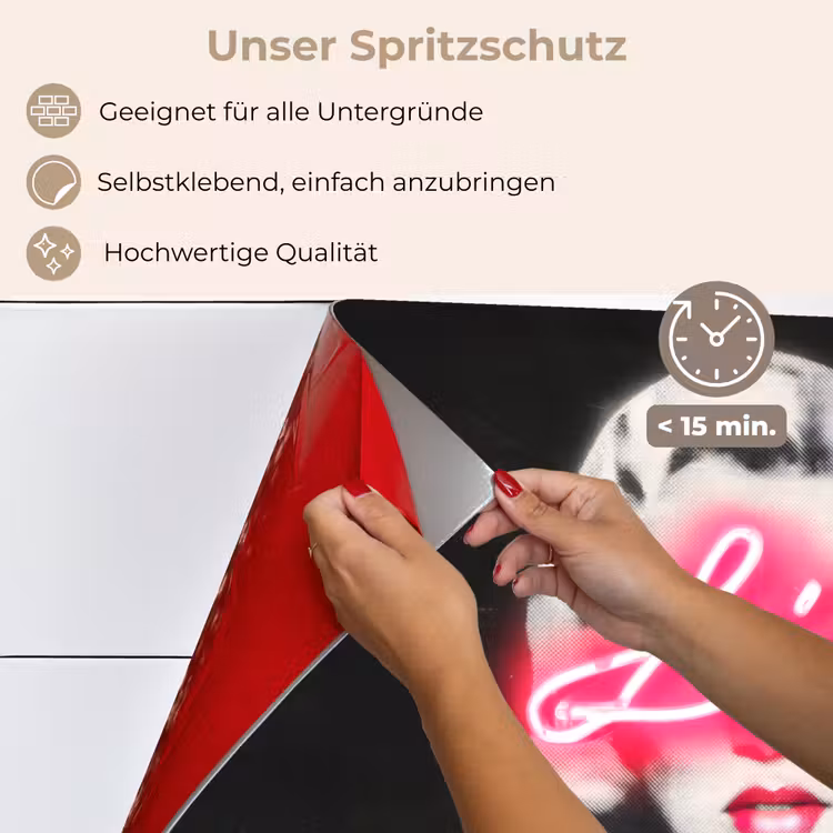 Spritzschutz Küche - Neon - Buchstaben - Vintage - Frau — 4