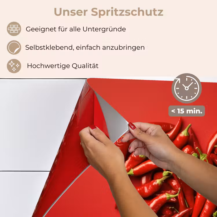 Spritzschutz Küche - Paprika - Rot - Herz — 4