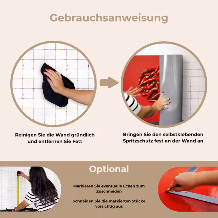 Spritzschutz Küche - Paprika - Rot - Herz — 6