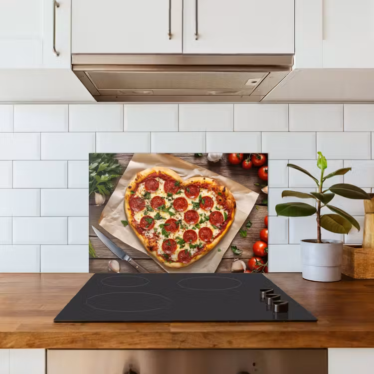 Spritzschutz Küche - Pizza - Herz - Peperoni - Tomate — 3