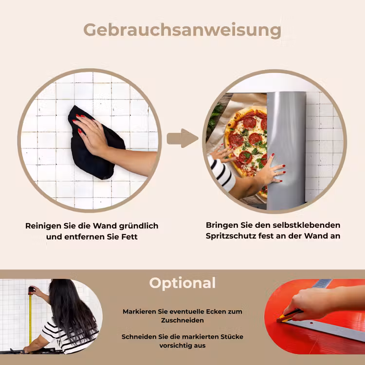 Spritzschutz Küche - Pizza - Herz - Peperoni - Tomate — 6