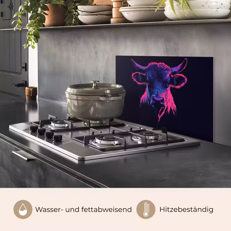 Spritzschutz Küche - Taurus - Neon - Schwarz - Farbe — 2