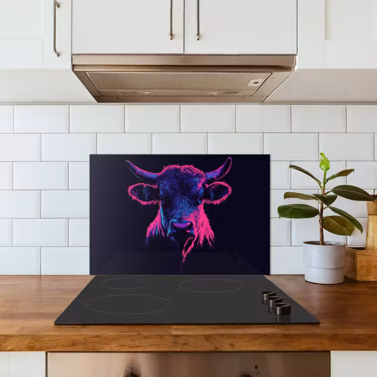 Spritzschutz Küche - Taurus - Neon - Schwarz - Farbe — 3