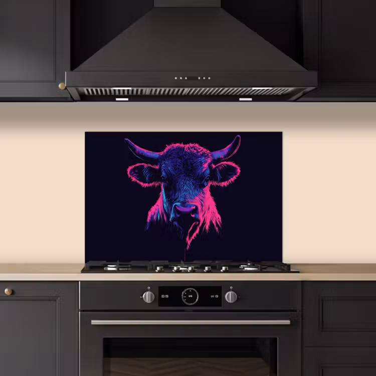 Spritzschutz Küche - Taurus - Neon - Schwarz - Farbe — 5