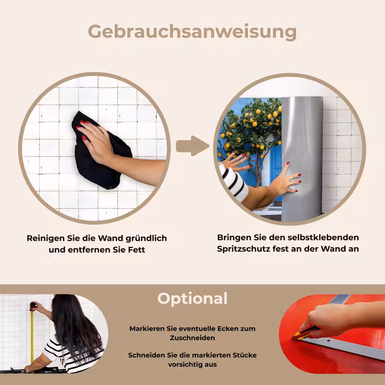 Spritzschutz Küche - Zitronenbäume - Gelb - Tür - Töpfe — 6