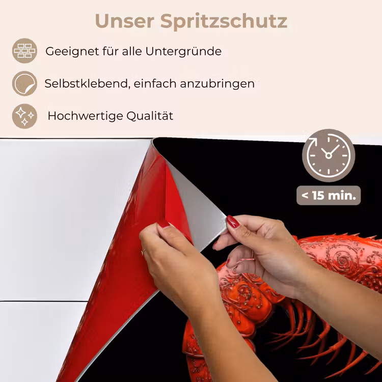 Spritzschutz Küche - Garnele - Rot - Tiere — 4