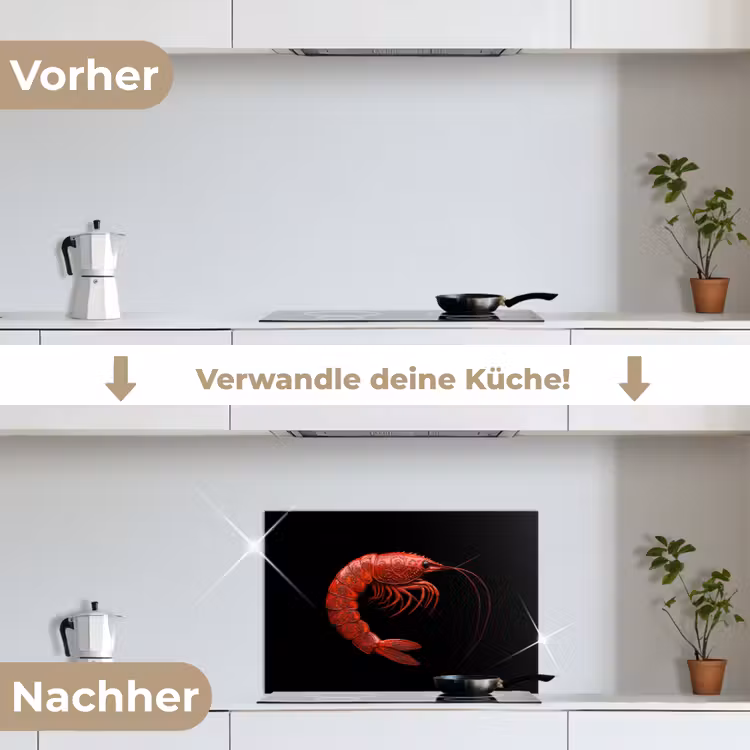 Spritzschutz Küche - Garnele - Rot - Tiere — 7