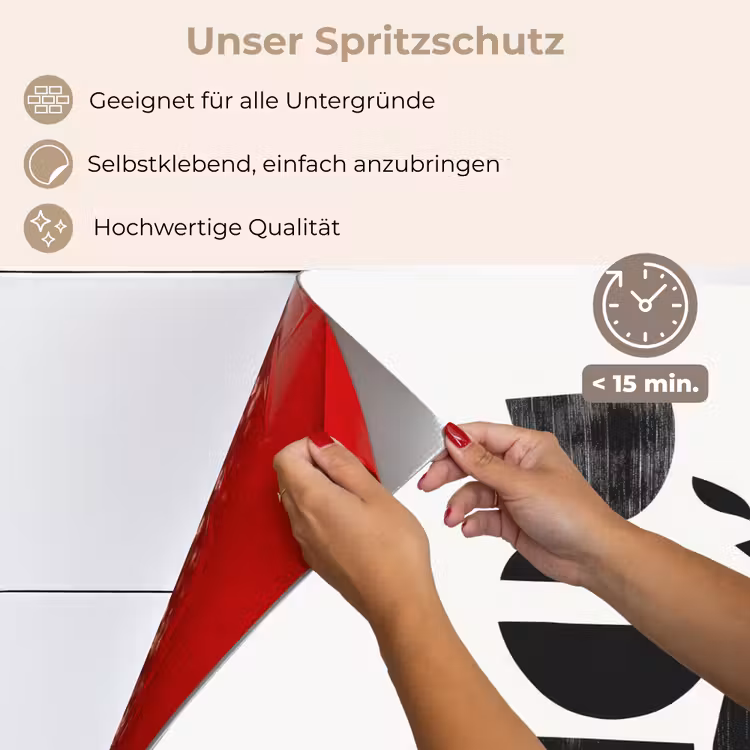 Spritzschutz Küche - Japandi - Schwarz - Abstrakt — 4