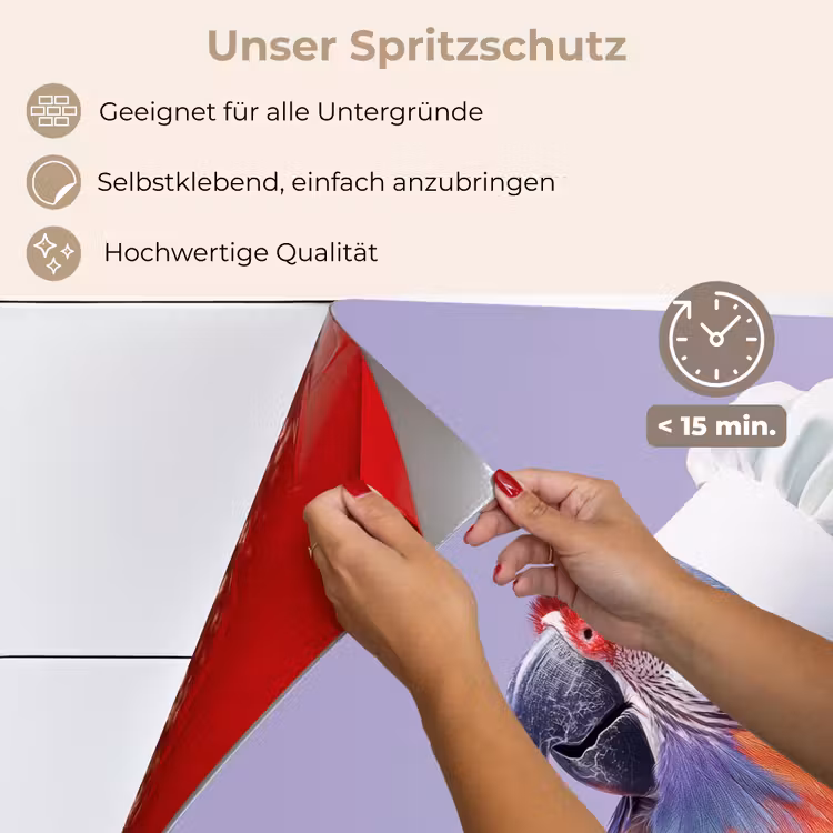 Spritzschutz Küche - Papagei - Kochmütze - Lila - Niedlich — 4