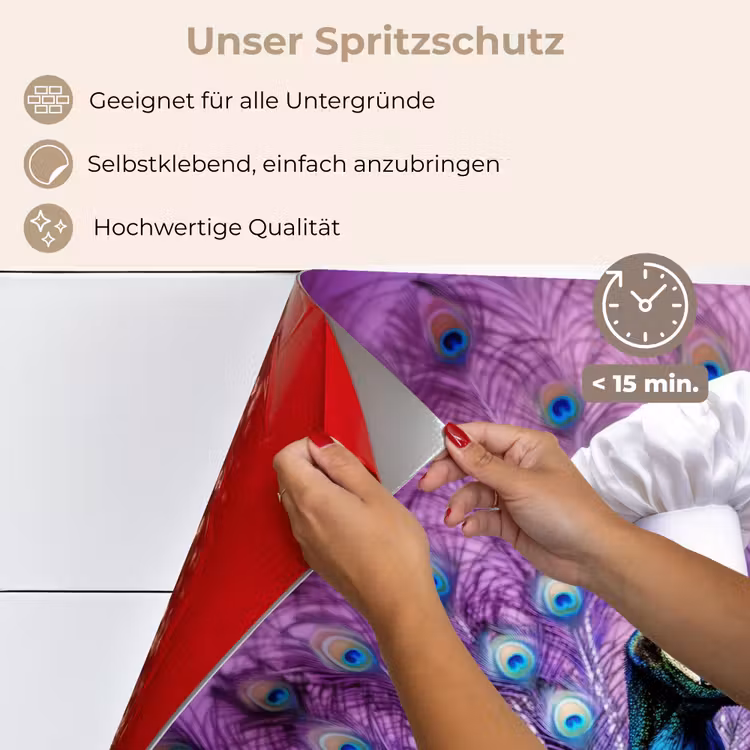 Spritzschutz Küche - Pfau - Kochmütze - Cool - Lila — 4