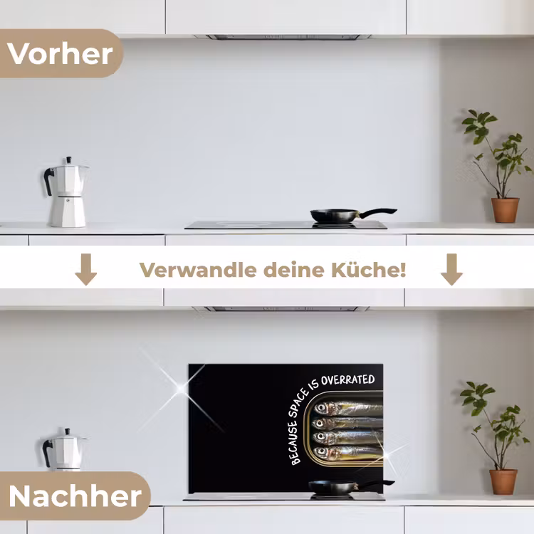 Spritzschutz Küche - Sardinen - Text - Fisch - Konserven — 7