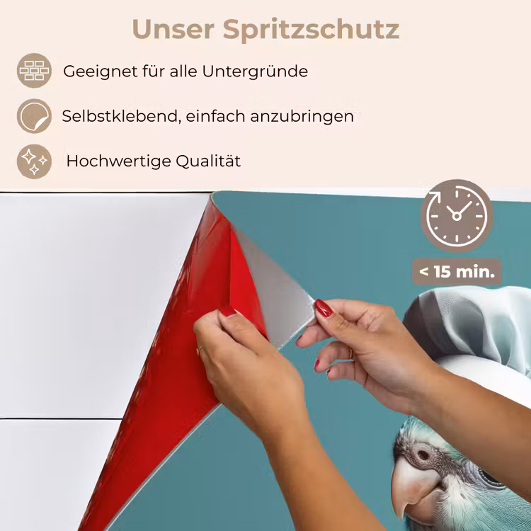 Spritzschutz Küche - Sittich - Vogel - Kochmütze - Niedlich — 4