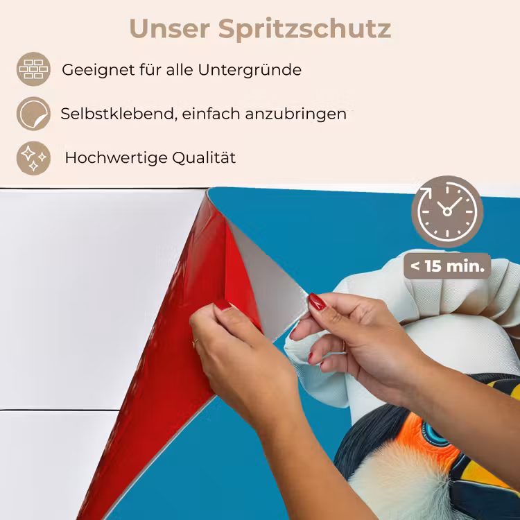 Spritzschutz Küche - Tukan - Papagei - Vogel - Kochmütze — 4