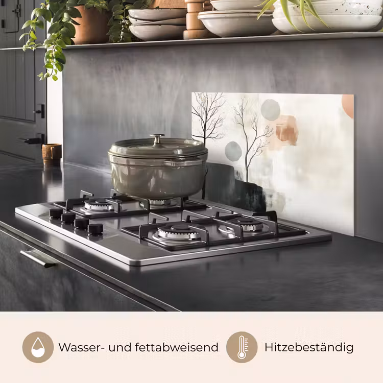 Spritzschutz Küche - Wabi sabi - Beige - Pflanze — 2