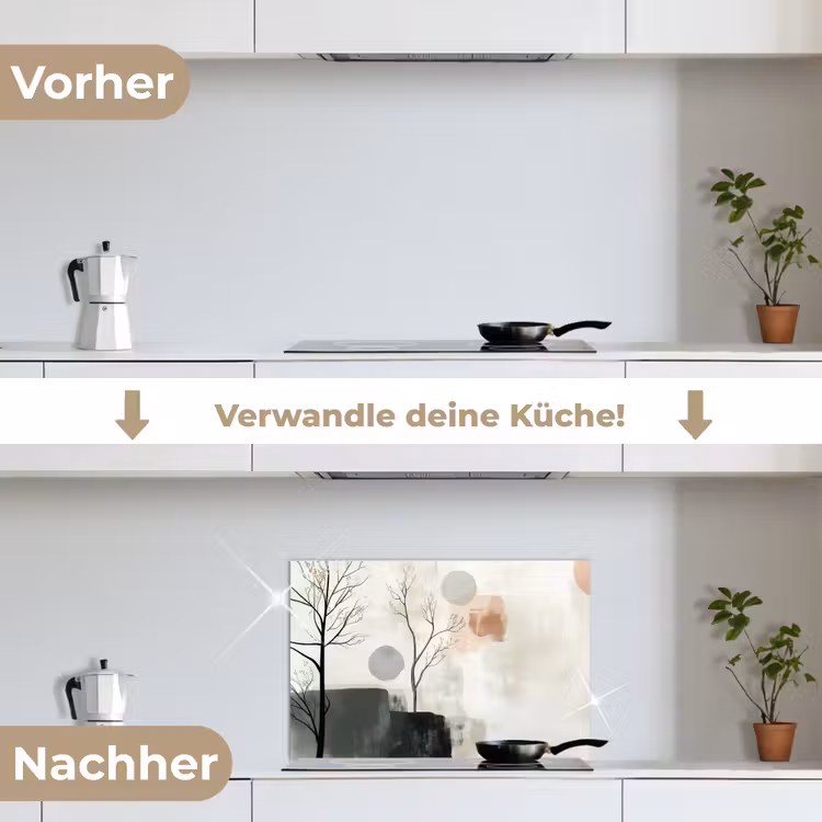 Spritzschutz Küche - Wabi sabi - Beige - Pflanze — 7