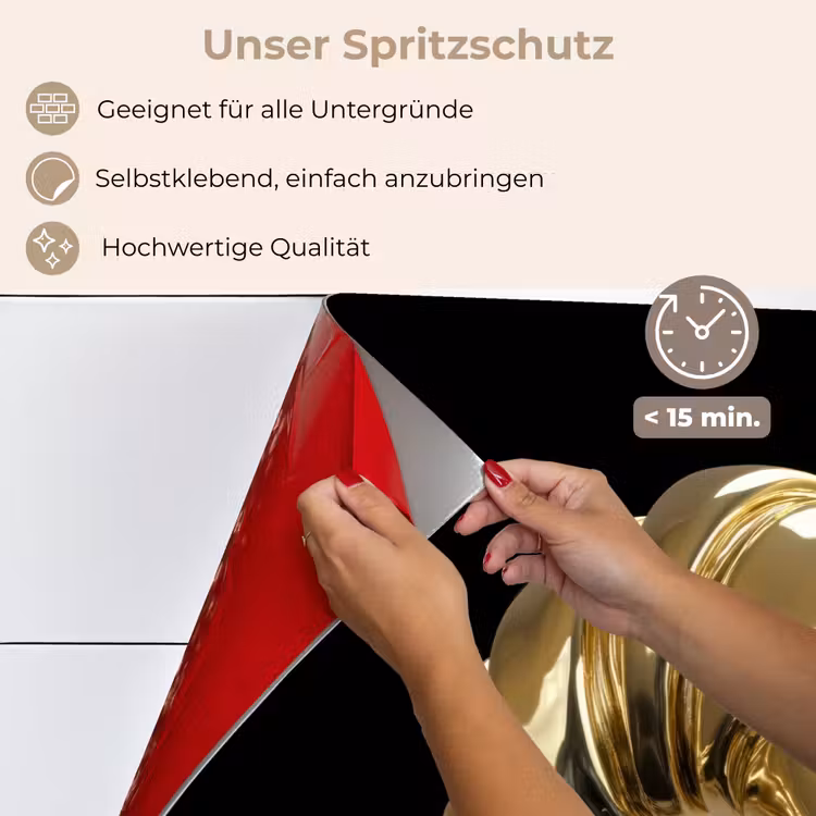 Spritzschutz Küche - Croissant - Brot - Gold - Schwarz — 4