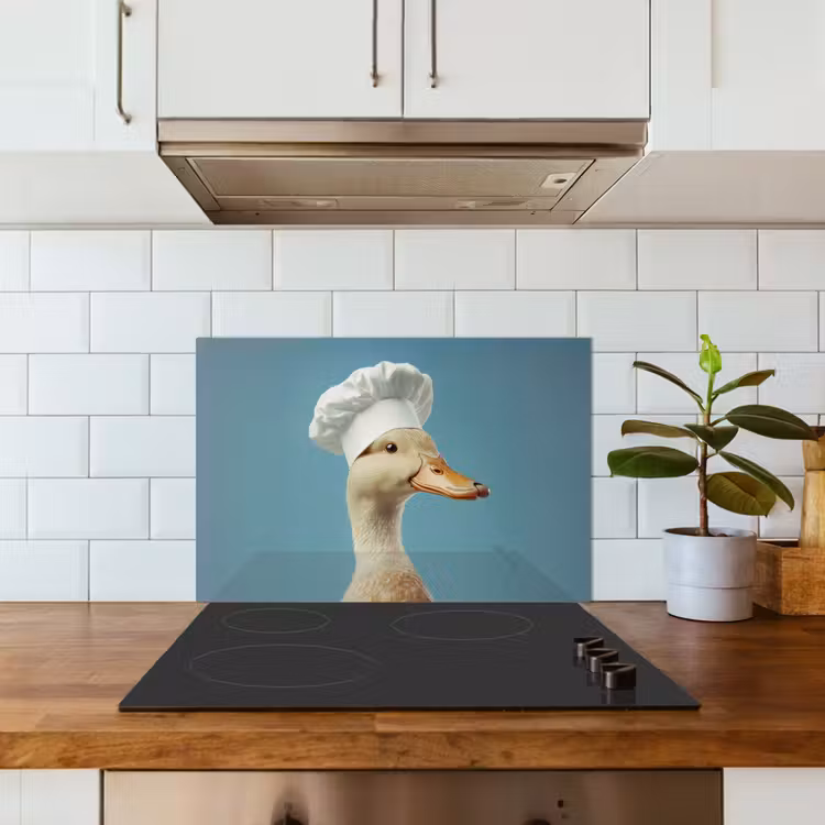 Spritzschutz Küche - Ente - Kochmütze - Niedlich - Vogel — 3