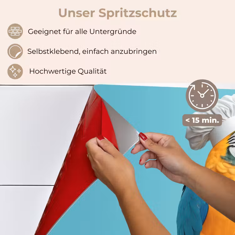Spritzschutz Küche - Papagei - Kochmütze - Lustig - Vogel — 4