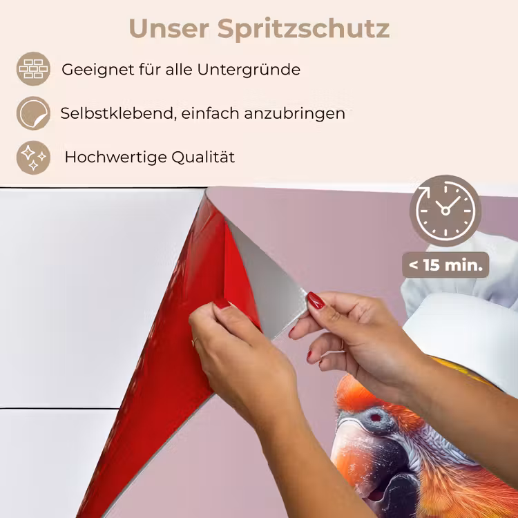 Spritzschutz Küche - Papagei - Kochmütze - Neugierig - Vogel — 4