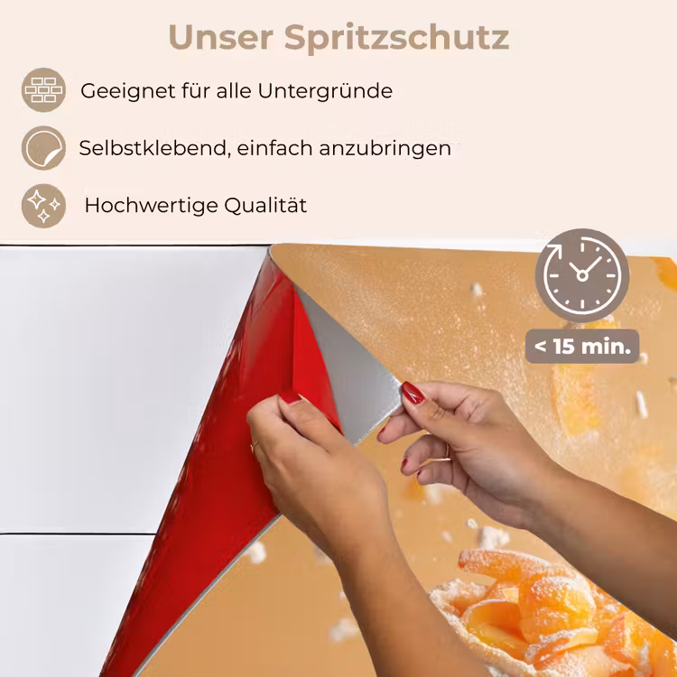 Spritzschutz Küche - Pfirsich - Essen - Torte - Orange — 4
