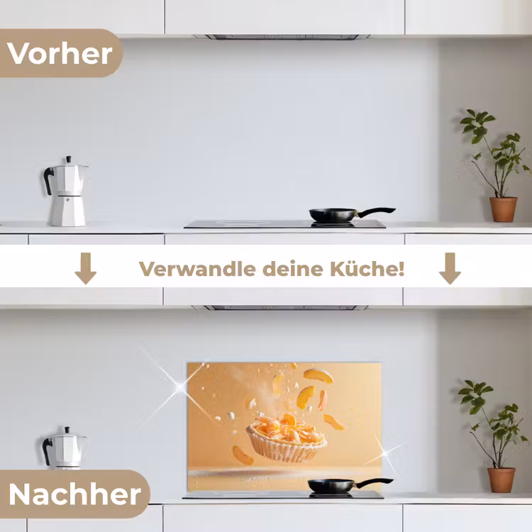 Spritzschutz Küche - Pfirsich - Essen - Torte - Orange — 7