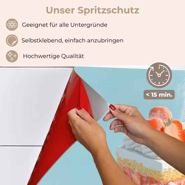 Spritzschutz Küche - Schlagsahne - Torte - Blau - Lebensmittel — 4