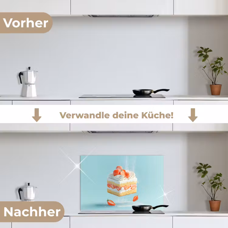 Spritzschutz Küche - Schlagsahne - Torte - Blau - Lebensmittel — 7