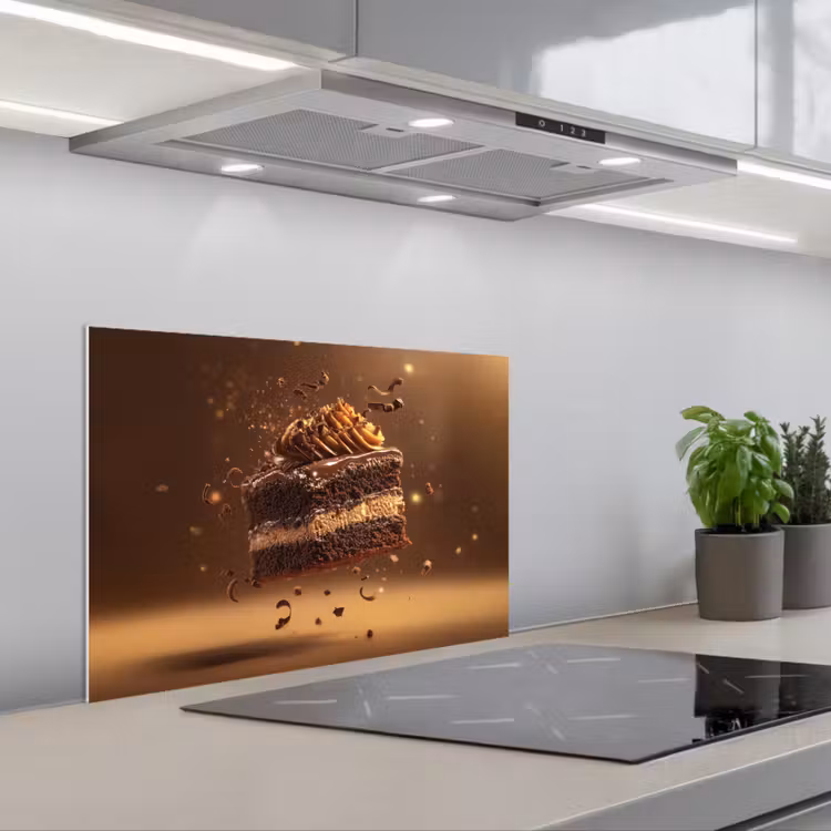 Spritzschutz Küche - Torte - Schokolade - Essen - Brownie — 1