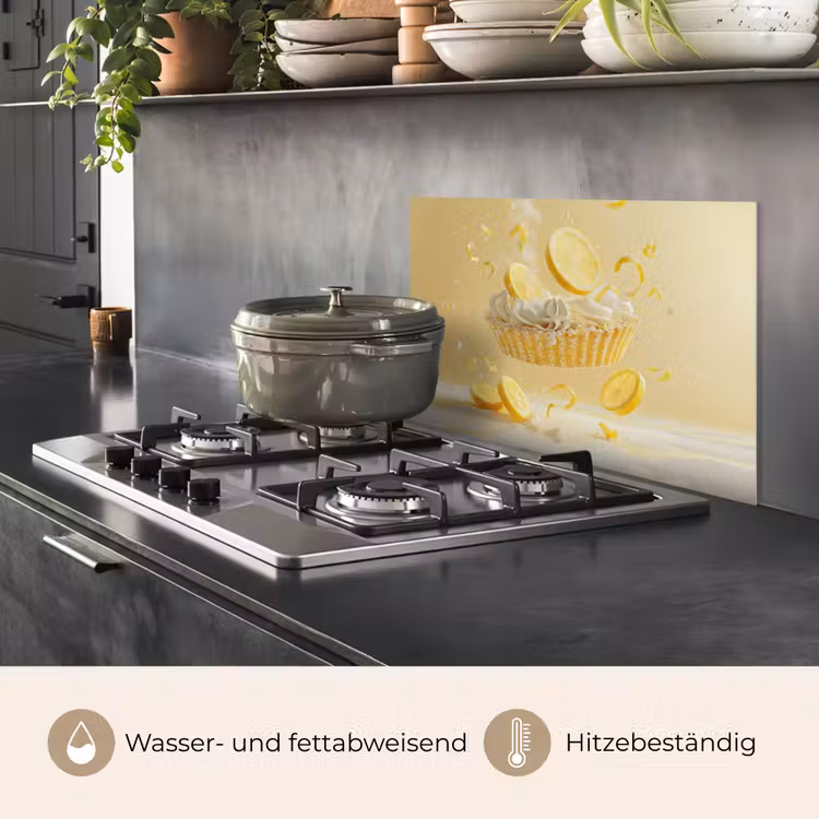 Spritzschutz Küche - Zitrone - Kuchen - Lebensmittel - Gelb — 2