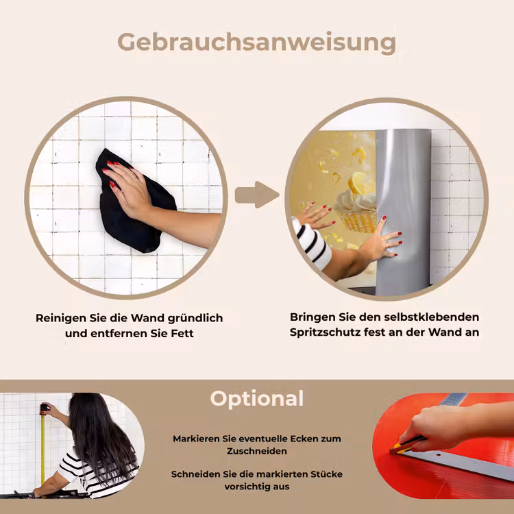 Spritzschutz Küche - Zitrone - Kuchen - Lebensmittel - Gelb — 6