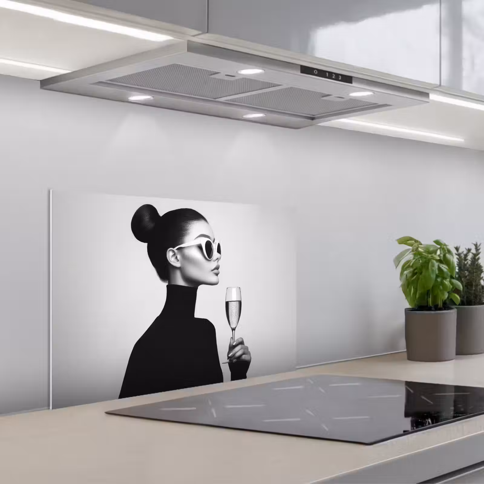 Spritzschutz Küche - Frau - Champagner - Modern — 1