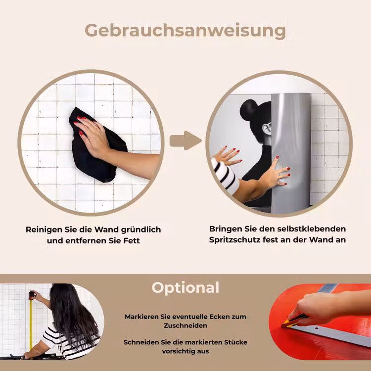 Spritzschutz Küche - Frau - Champagner - Modern — 6