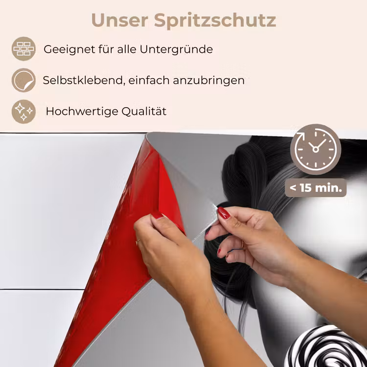 Spritzschutz Küche - Frau - Lolly - Schwarz — 4