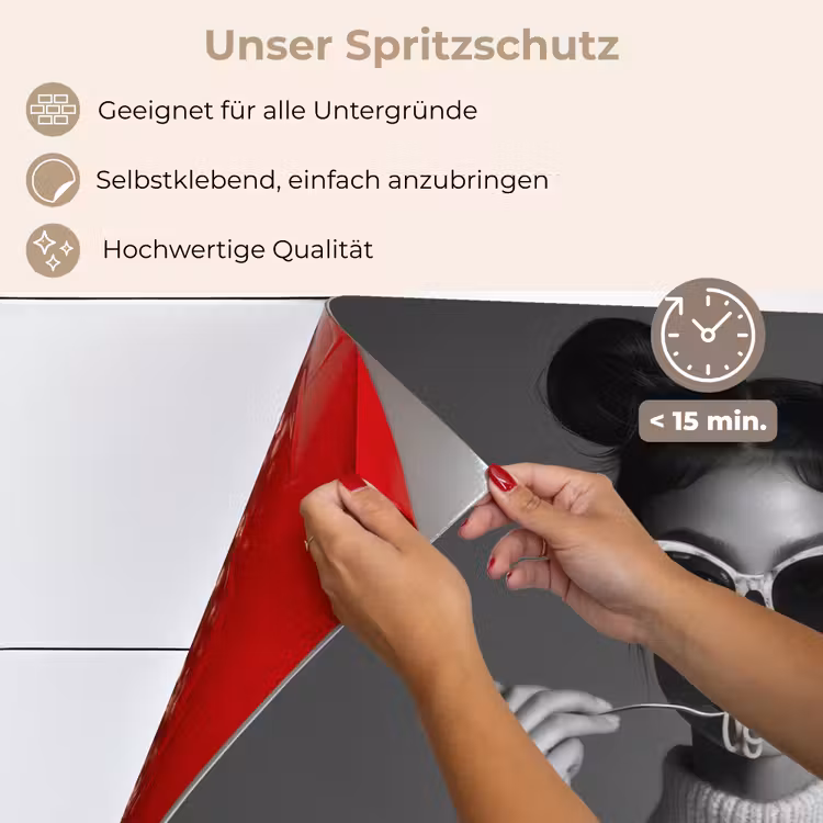 Spritzschutz Küche - Frau - Nudeln - Sonnenbrille — 4