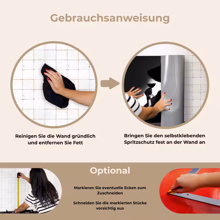 Spritzschutz Küche - Frau - Wein - Chic — 6