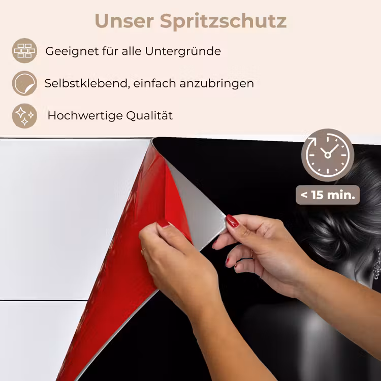 Spritzschutz Küche - Frau - Wein - Kleid — 4