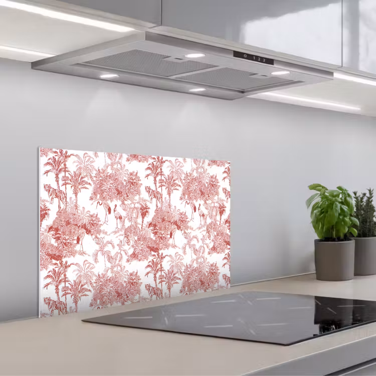 Spritzschutz Küche - Tiger - Dschungel - Natur - Rot — 1