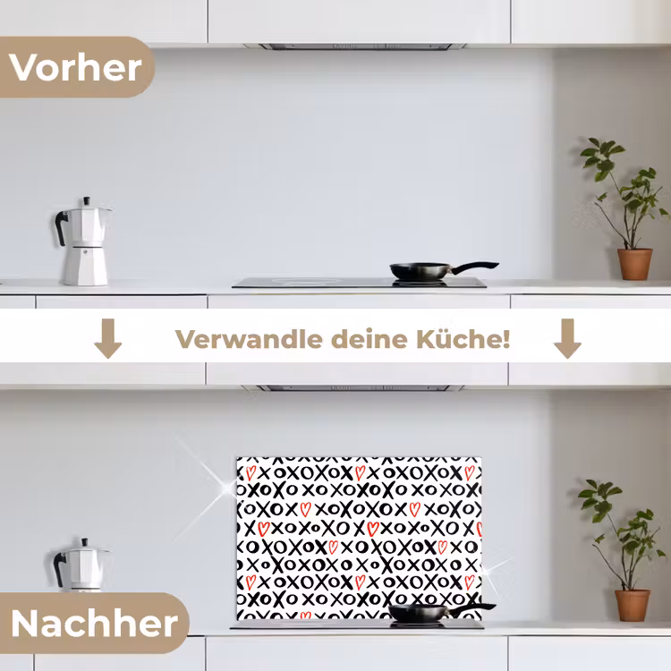 Spritzschutz Küche - Zeichen - Herzen - Rot — 7