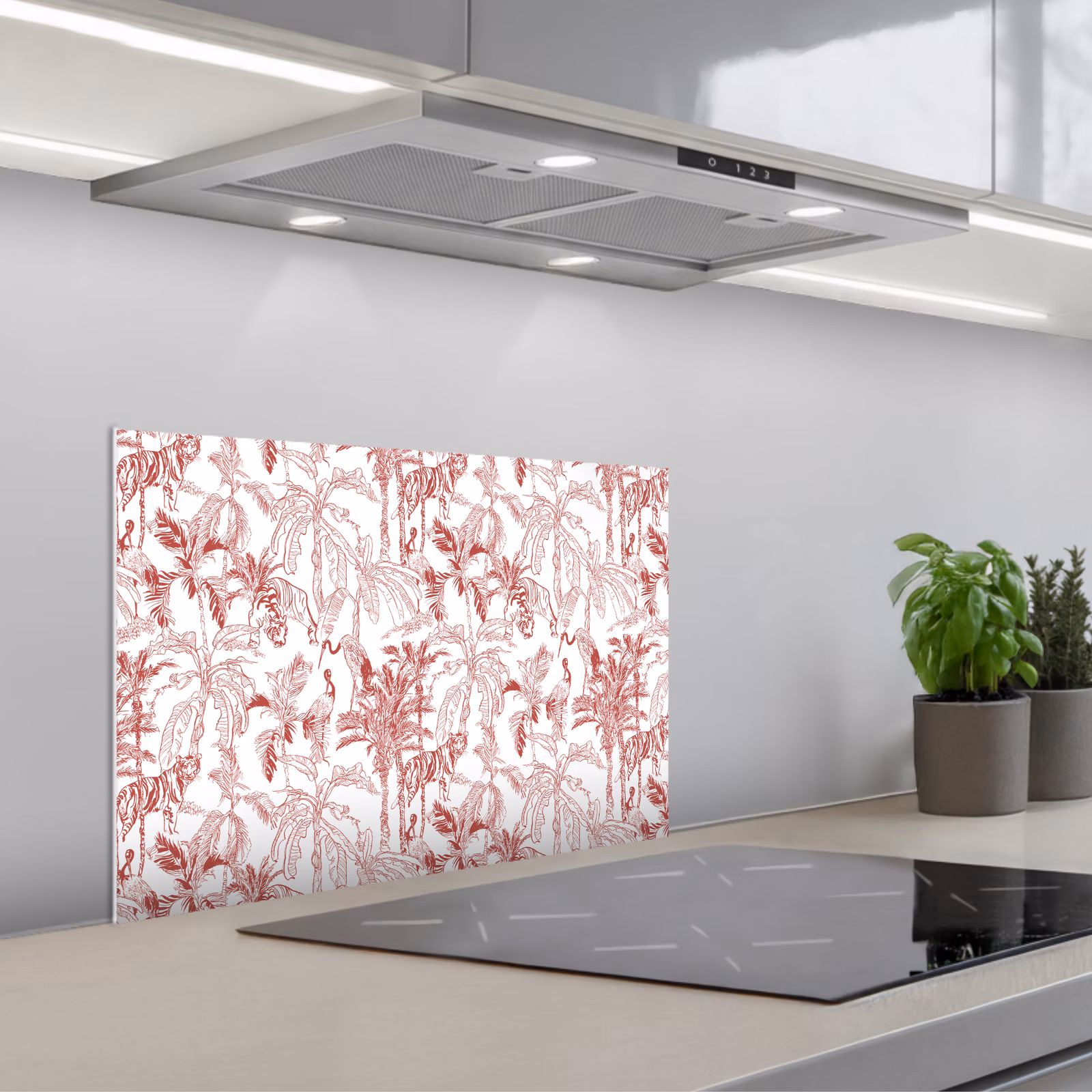Spritzschutz Küche - Tiere - Abstrakt - Rot — 1