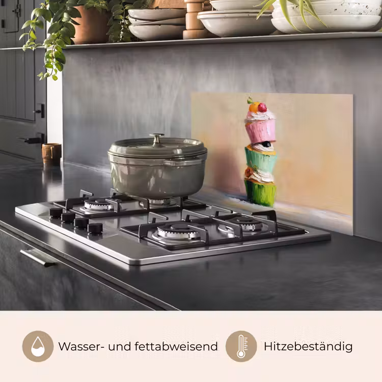 Spritzschutz Küche - Cupcakes - Gestapelt - Bunt - Obst — 2
